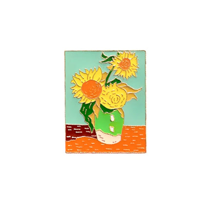 Classical Retro Oil Painting Alloy Enamel Unisex Brooches