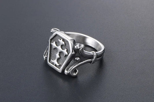 Classical Retro Punk Cross 304 Stainless Steel Polishing Men'S Rings