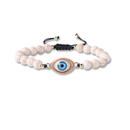 Classical Retro Roman Style Eye Natural Stone Beaded Handmade Bracelets