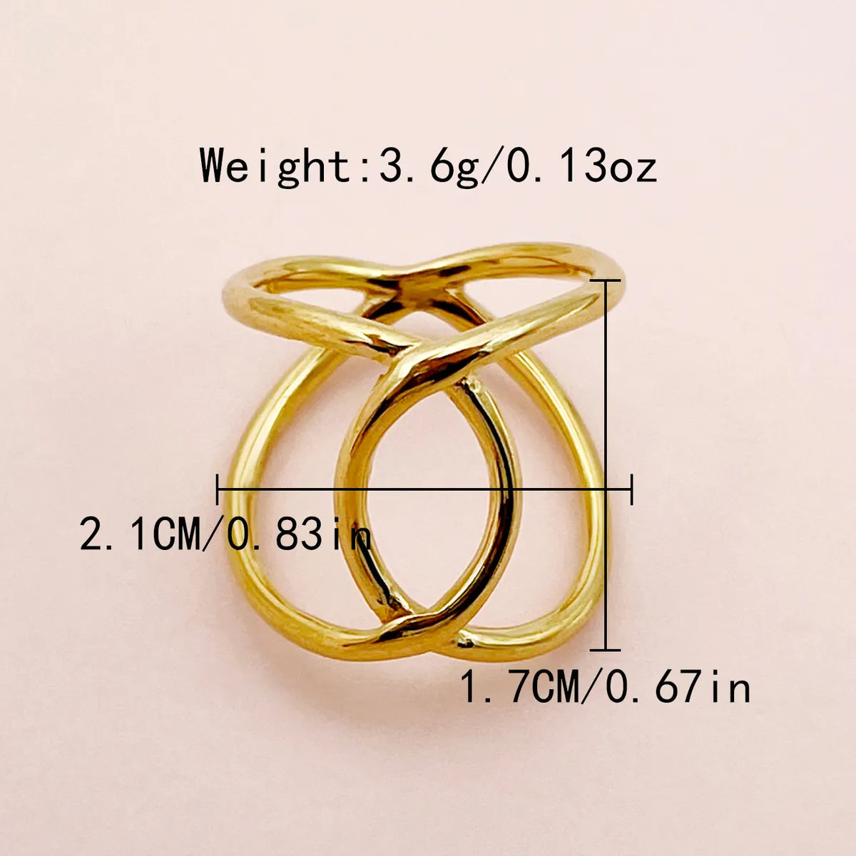 Classical Simple Style Irregular Geometric Stainless Steel Plating Hollow Out Gold Plated Rings