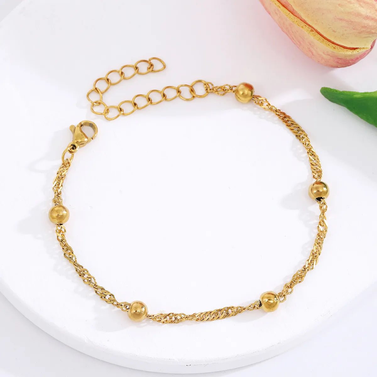 Classical Simple Style Solid Color 304 Stainless Steel 18K Gold Plated Bracelets In Bulk