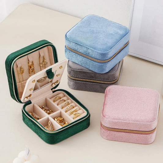 Classical Solid Color Flannel Jewelry Boxes