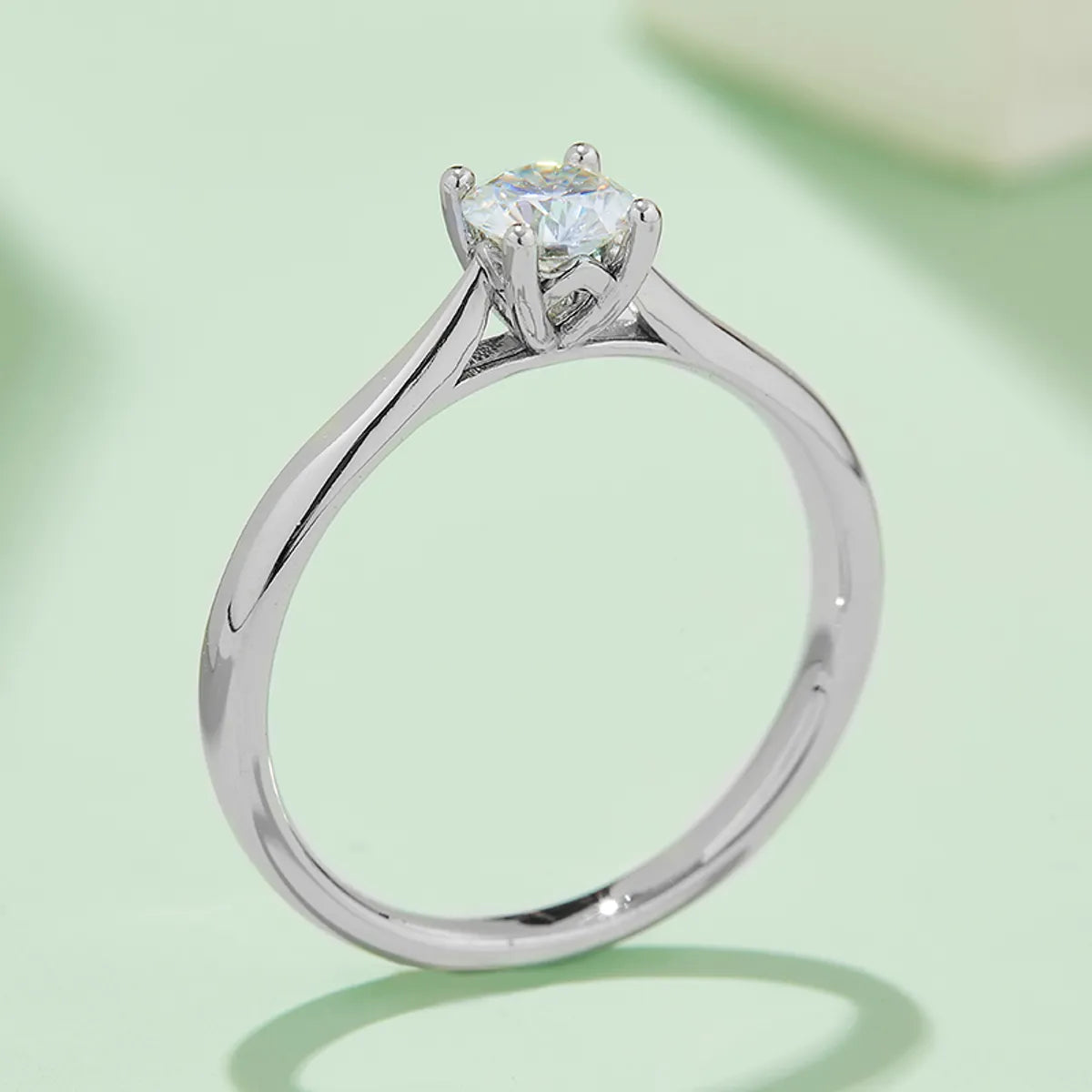 Classical Wedding Geometric Sterling Silver Plating Hollow Out Inlay Moissanite Rhodium Plated Silver Plated Rings