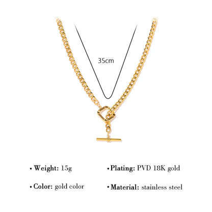 Clavicle Chain Thick Chain Female Simple Versatile Buckle Titanium Steel Necklace