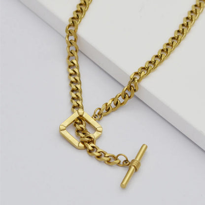 Clavicle Chain Thick Chain Female Simple Versatile Buckle Titanium Steel Necklace