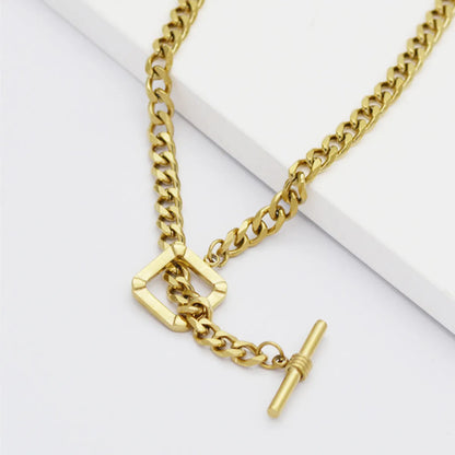 Clavicle Chain Thick Chain Female Simple Versatile Buckle Titanium Steel Necklace