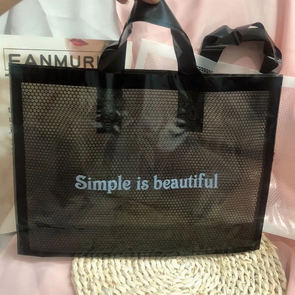 Clothing Store Bag Portable Plastic Bag Summer Peach Fresh Temptation Plastic Shopping Bag Cosmetic Bag Free Shipping