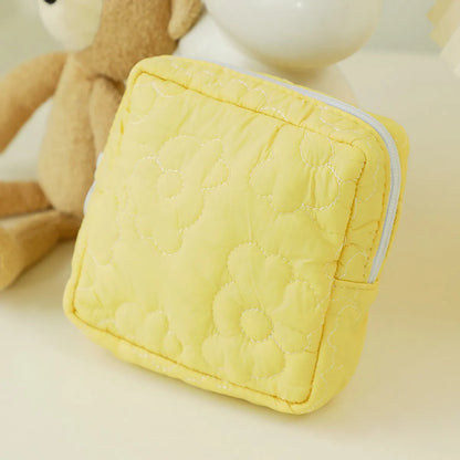 Cloud Simple Sanitary Napkin Storage Bag Cute Portable Storage Bag Simple  Raw Cotton Storage Bag Large Capacity