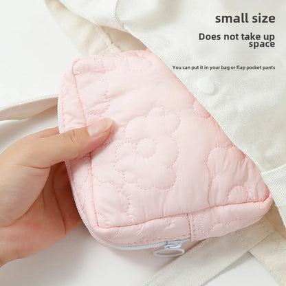 Cloud Simple Sanitary Napkin Storage Bag Cute Portable Storage Bag Simple  Raw Cotton Storage Bag Large Capacity