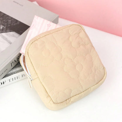 Cloud Simple Sanitary Napkin Storage Bag Cute Portable Storage Bag Simple  Raw Cotton Storage Bag Large Capacity