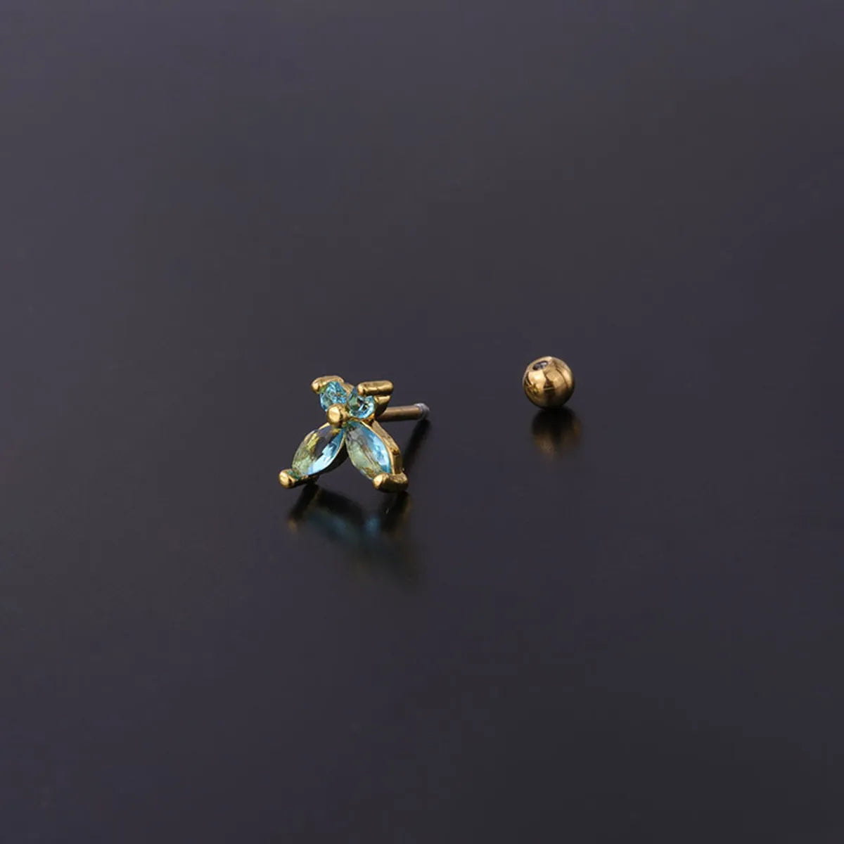 Pastoral Insect Plating Metal Artificial Gemstones Earrings Ear Studs