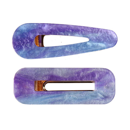 Colorful Geometric-Shaped Hollow Out Two-Piece Hair Clip Set