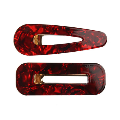 Colorful Geometric-Shaped Hollow Out Two-Piece Hair Clip Set