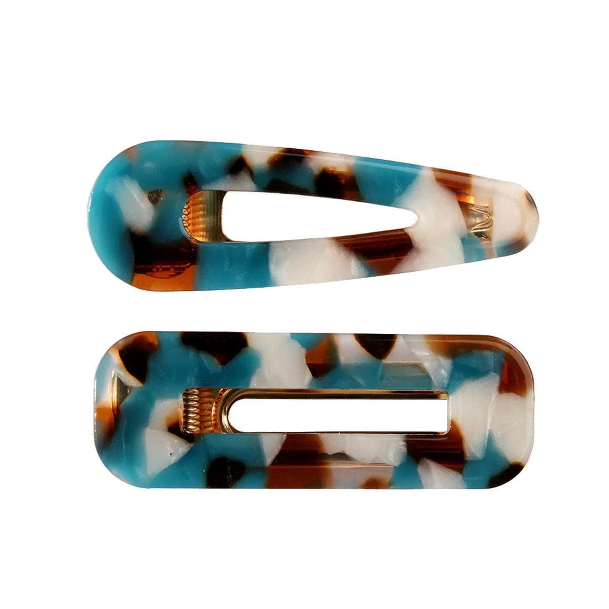 Colorful Geometric-Shaped Hollow Out Two-Piece Hair Clip Set