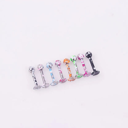 Colorful Paint Stainless Steel Piercing Lip Stud