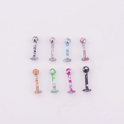 Colorful Paint Stainless Steel Piercing Lip Stud