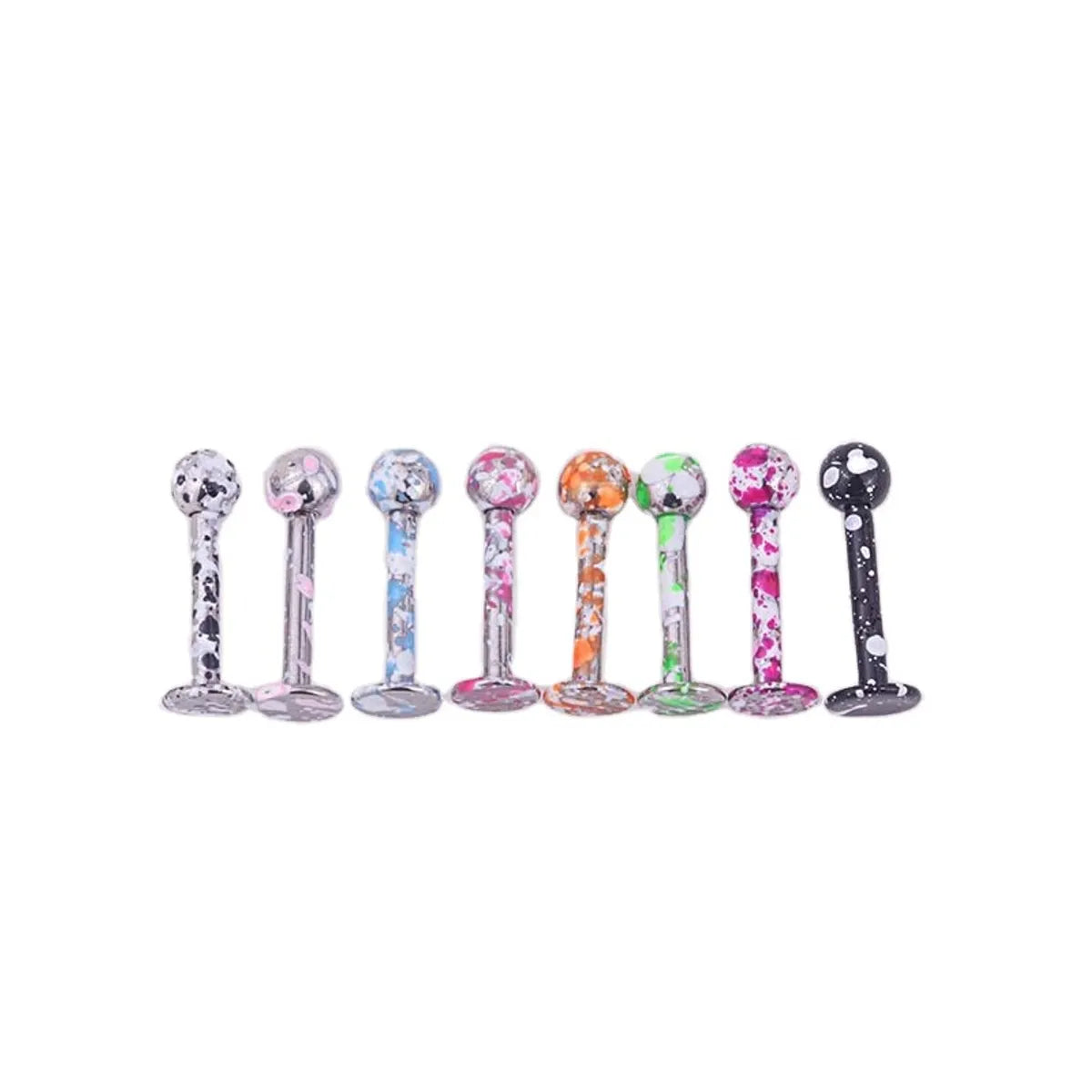 Colorful Paint Stainless Steel Piercing Lip Stud