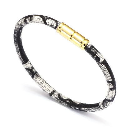 Colorful Pu Leather Couple Alloy Magnetic Buckle Bracelet