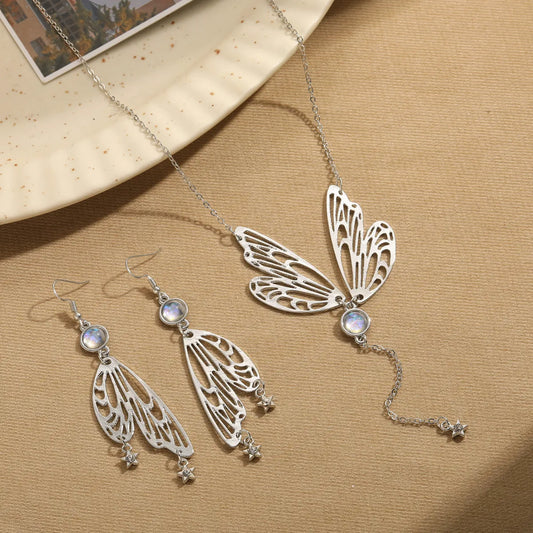 Commute Butterfly Rhinestones Alloy Resin Wholesale Earrings Necklace