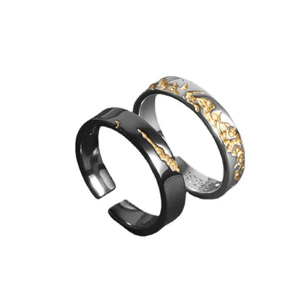 Commute Color Block Copper Irregular Plating Gold Plated Men's Open Rings