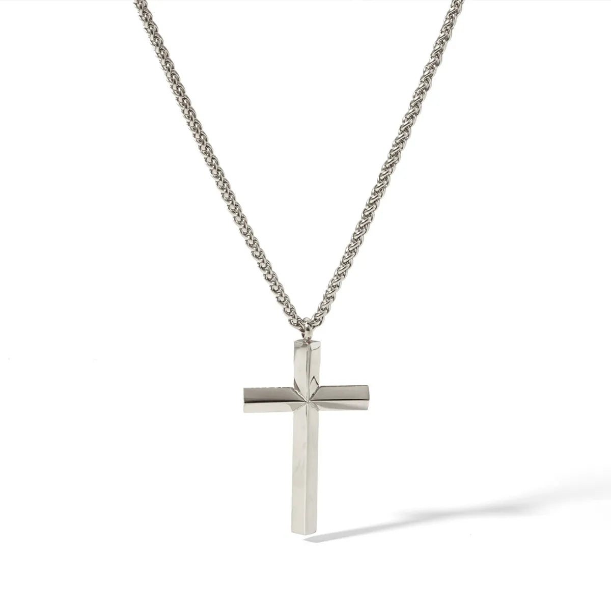 Commute Cross Stainless Steel Plating 18k Gold Plated Pendant Necklace