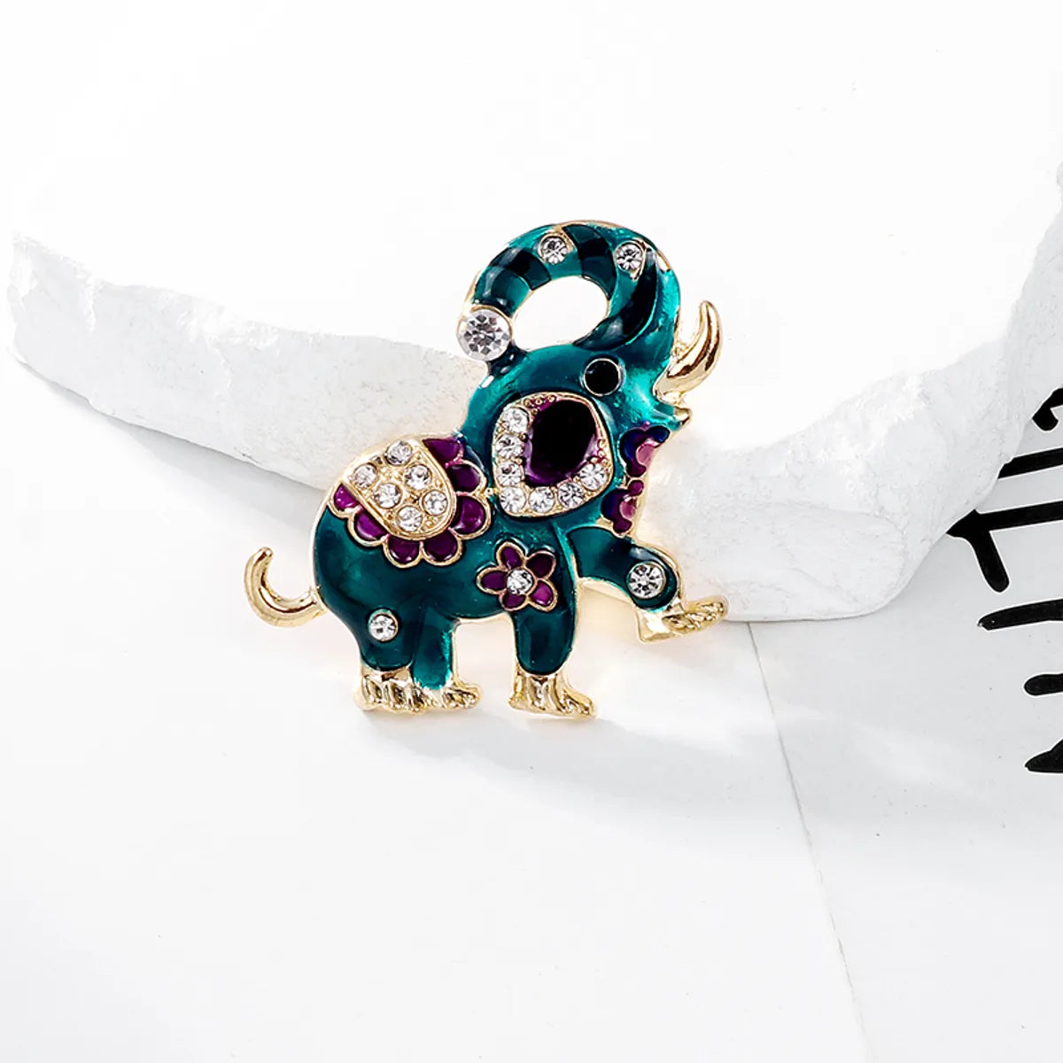 Commute Elephant Alloy Inlay Rhinestones Unisex Brooches