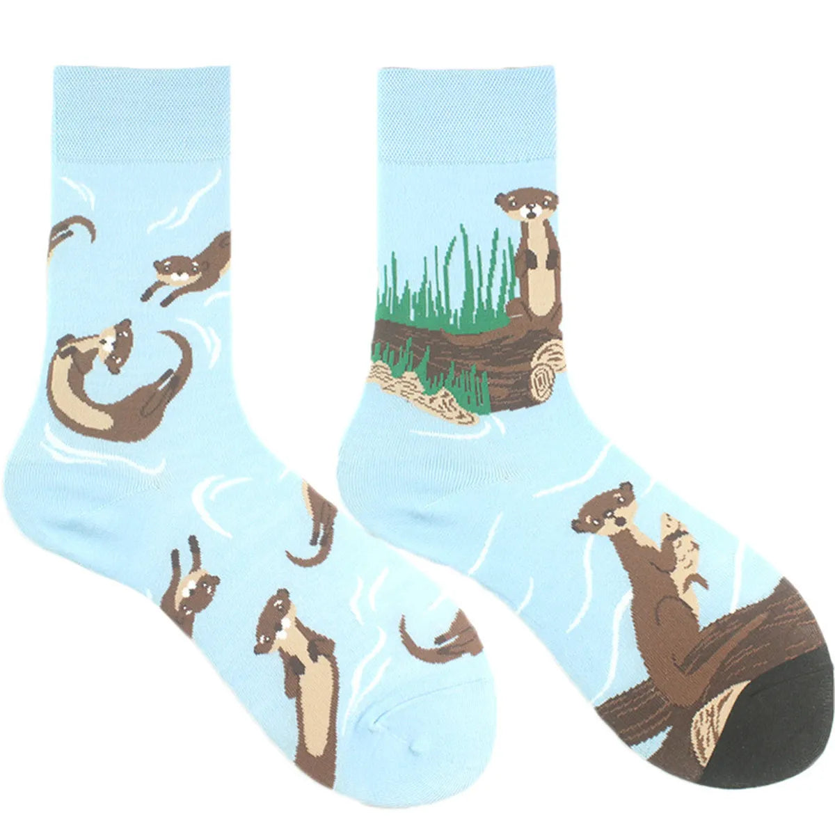 Commute Geometric Animal Abstract Cotton Crew Socks A Pair