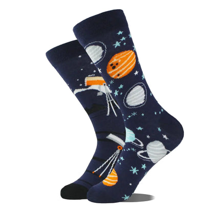 Commute Geometric Animal Abstract Cotton Crew Socks A Pair