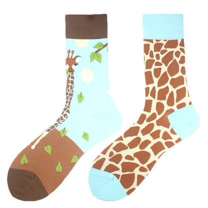 Commute Geometric Animal Abstract Cotton Crew Socks A Pair