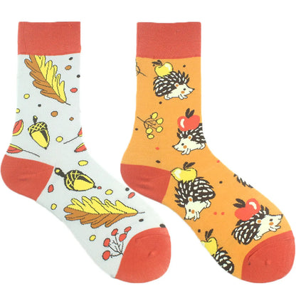 Commute Geometric Animal Abstract Cotton Crew Socks A Pair