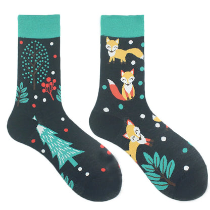 Commute Geometric Animal Abstract Cotton Crew Socks A Pair