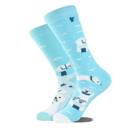 Commute Geometric Animal Abstract Cotton Crew Socks A Pair