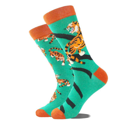 Commute Geometric Animal Abstract Cotton Crew Socks A Pair