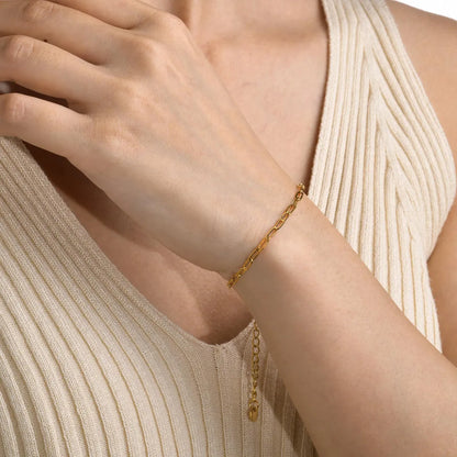 Commute Geometric Stainless Steel Gold Plated Bracelets In Bulk