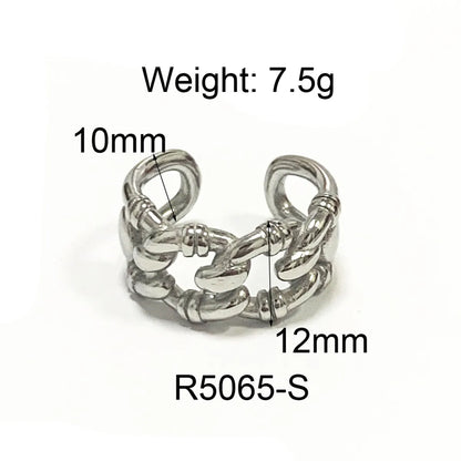 Wholesale Jewelry Commute Geometric 304 Stainless Steel Titanium Steel 18K Gold Plated Plating Rings