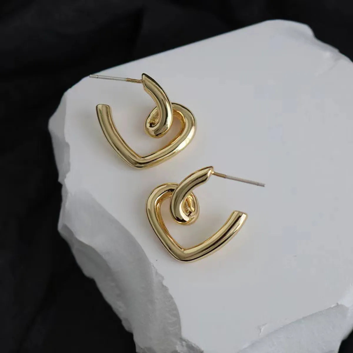 Commute Heart Shape Alloy Patchwork Women's Ear Studs