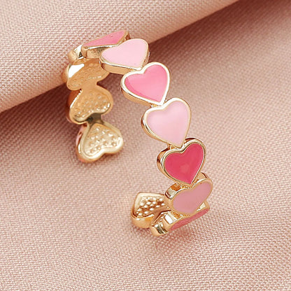 Commute Heart Shape Copper Plating Open Ring