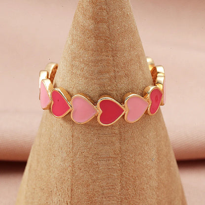 Commute Heart Shape Copper Plating Open Ring