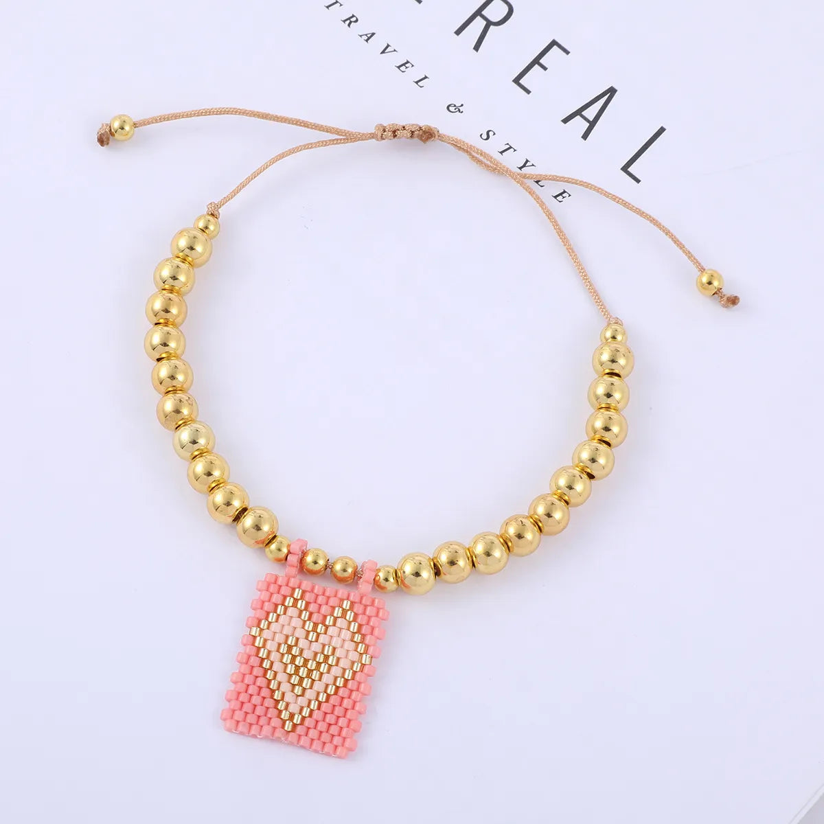 Commute Heart Shape Glass Seed Bead Beaded Women's Bracelets