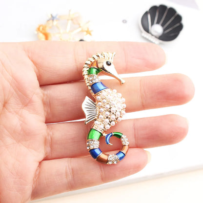 Commute Hippocampus Alloy Inlay Alloy Unisex Brooches