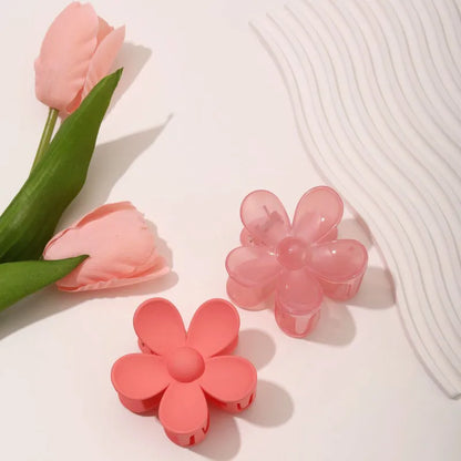 Commute Korean Style Flower Plastic Resin Spray Paint Hair Clip