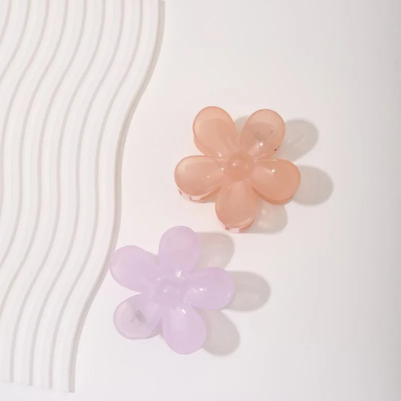 Commute Korean Style Flower Plastic Resin Spray Paint Hair Clip