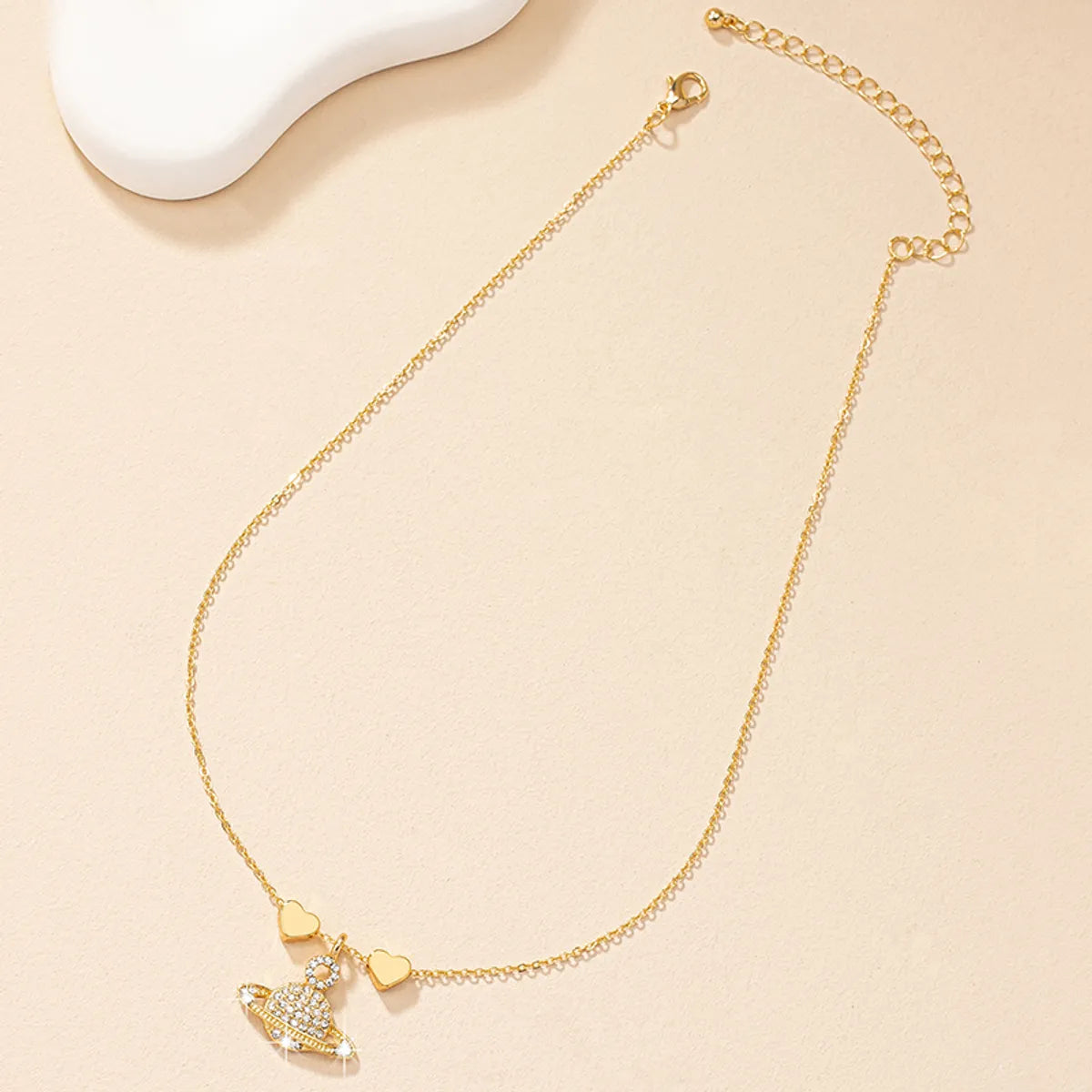 Commute Korean Style Heart Shape Rhinestones Alloy Wholesale Pendant Necklace