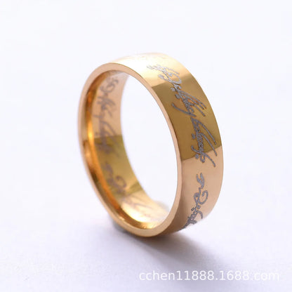 Commute Letter Stainless Steel Plating Unisex Rings