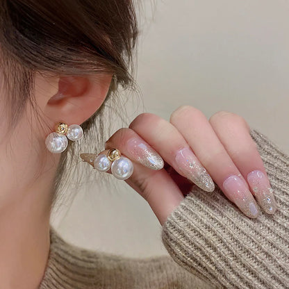 Commute Pearl Alloy Patchwork Women's Ear Studs