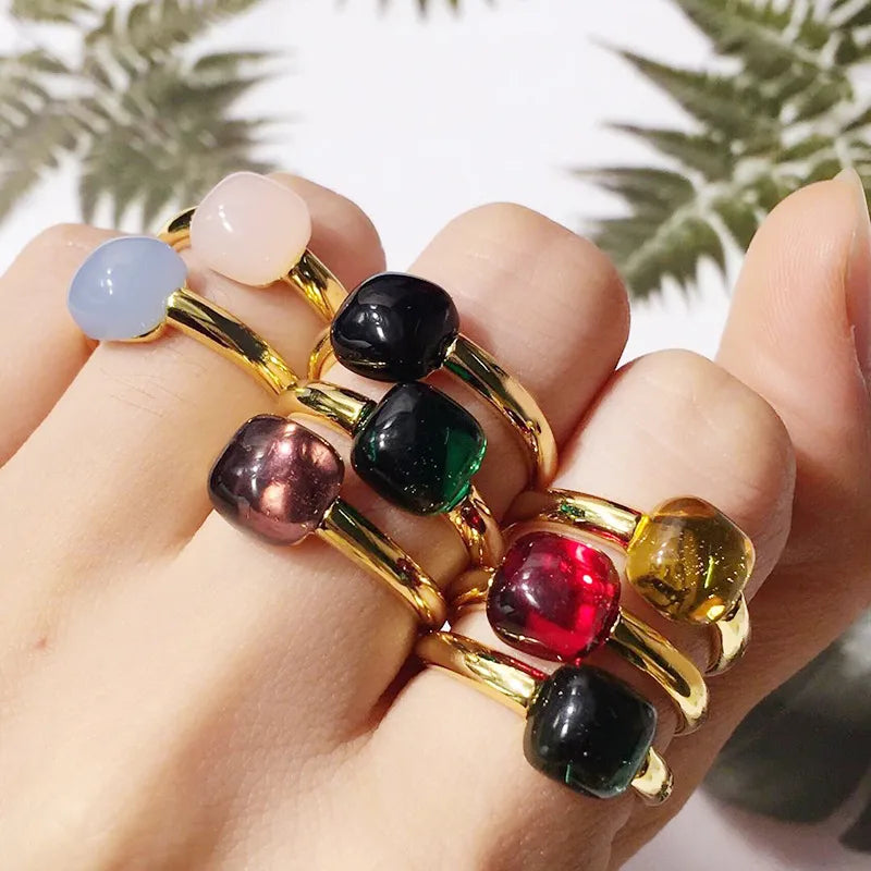 Commute Round Alloy Inlay Artificial Crystal Women'S Rings