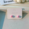 1 Pair Commute Round Patchwork Arylic Ear Studs