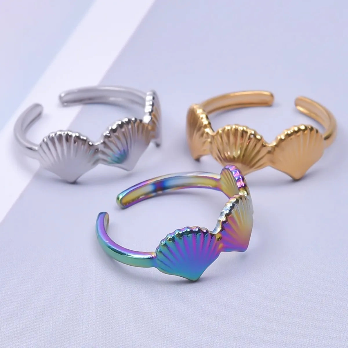 Commute Shell Stainless Steel Plating Gold Plated Rings