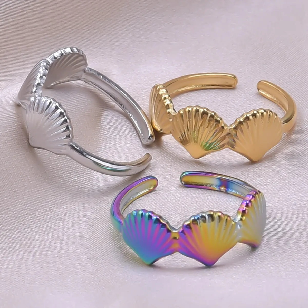 Commute Shell Stainless Steel Plating Gold Plated Rings