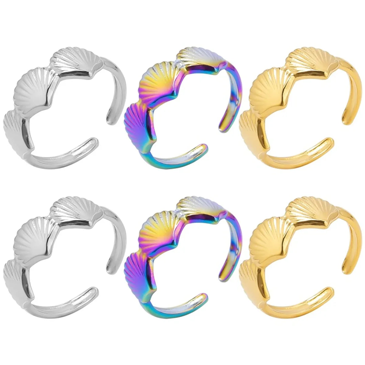 Commute Shell Stainless Steel Plating Gold Plated Rings